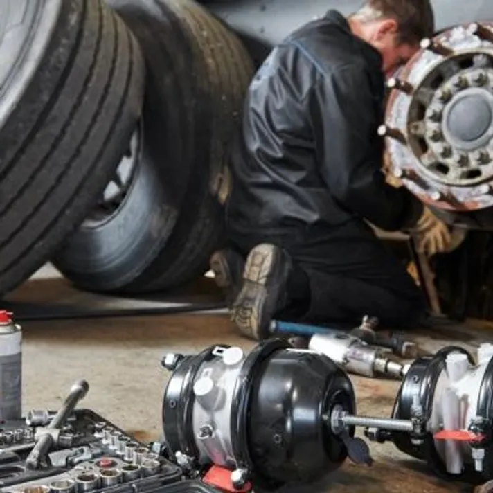 mechanic working on truck