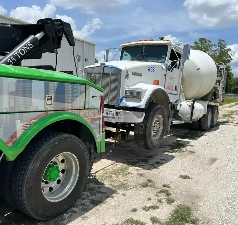 truck being towed