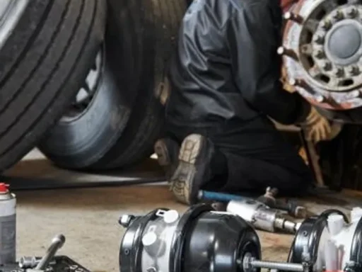 mechanic working on truck